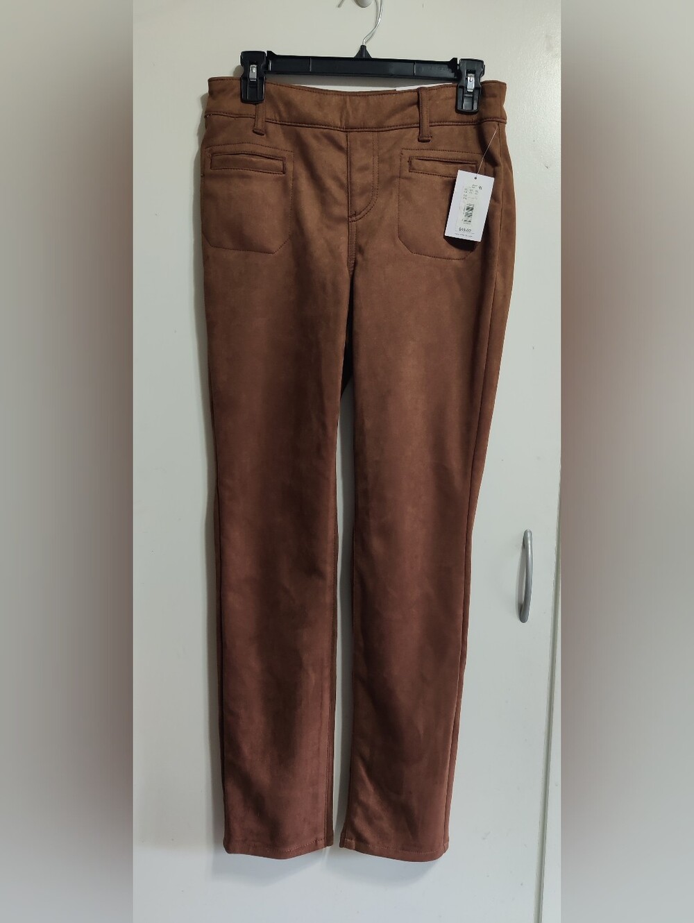 Faux Suede Women's Straight-Leg Pull On Pants